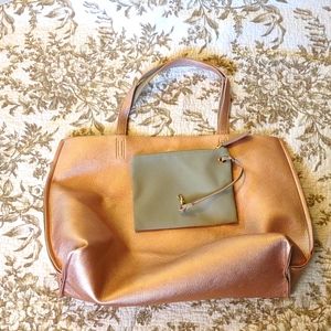 Womans overnight bag with makeup bag